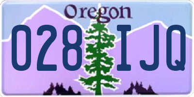 OR license plate 028IJQ