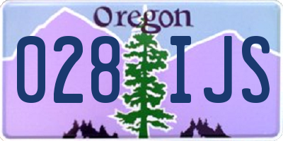 OR license plate 028IJS