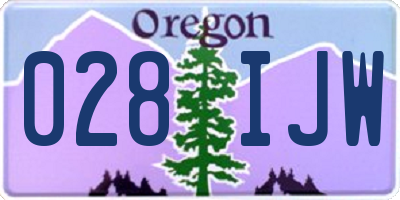 OR license plate 028IJW