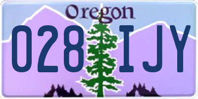 OR license plate 028IJY