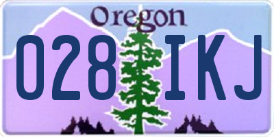 OR license plate 028IKJ