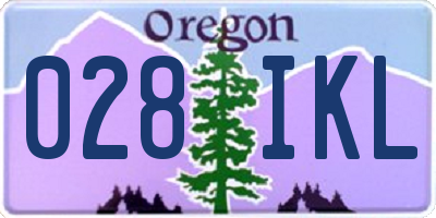 OR license plate 028IKL
