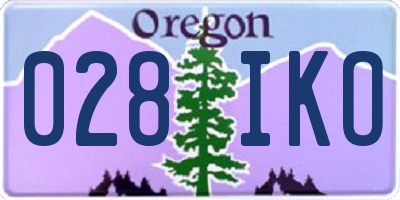 OR license plate 028IKO