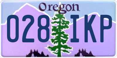 OR license plate 028IKP
