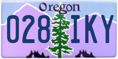 OR license plate 028IKY