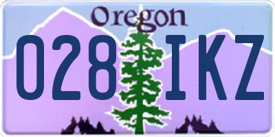 OR license plate 028IKZ