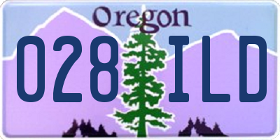 OR license plate 028ILD