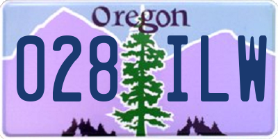 OR license plate 028ILW