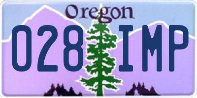 OR license plate 028IMP