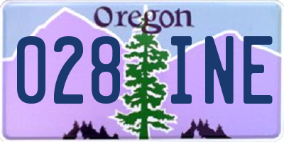 OR license plate 028INE