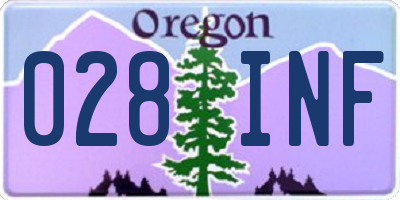 OR license plate 028INF