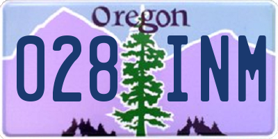 OR license plate 028INM