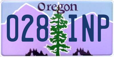 OR license plate 028INP