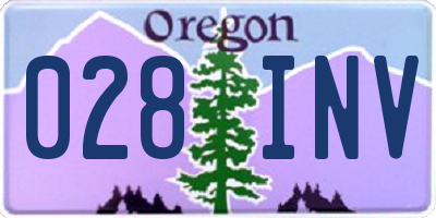 OR license plate 028INV