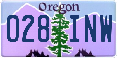 OR license plate 028INW