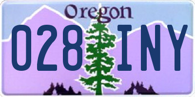 OR license plate 028INY