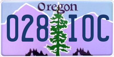 OR license plate 028IOC