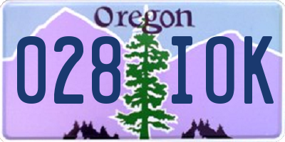 OR license plate 028IOK