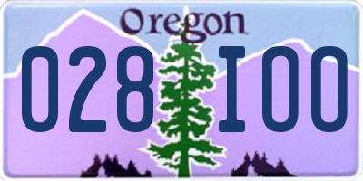 OR license plate 028IOO