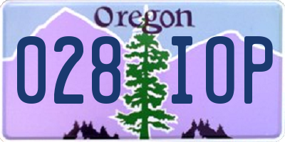 OR license plate 028IOP