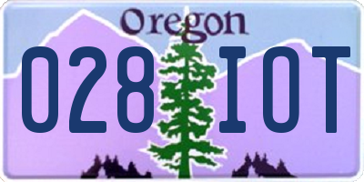 OR license plate 028IOT