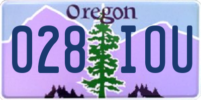 OR license plate 028IOU