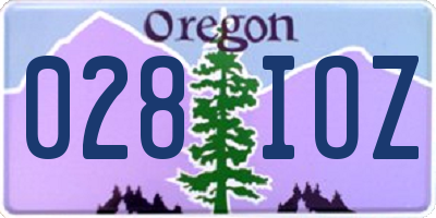OR license plate 028IOZ