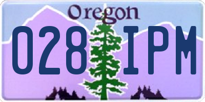 OR license plate 028IPM
