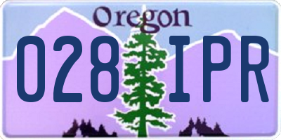 OR license plate 028IPR