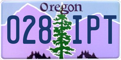 OR license plate 028IPT