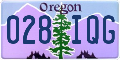OR license plate 028IQG