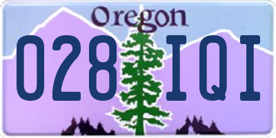OR license plate 028IQI