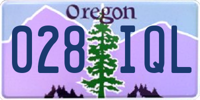 OR license plate 028IQL