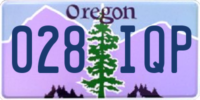 OR license plate 028IQP