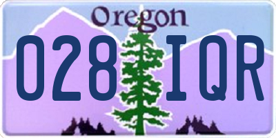 OR license plate 028IQR