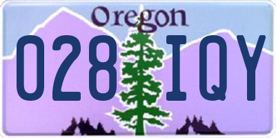 OR license plate 028IQY