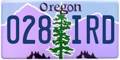 OR license plate 028IRD