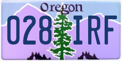 OR license plate 028IRF