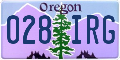 OR license plate 028IRG