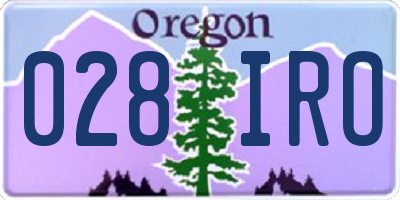 OR license plate 028IRO