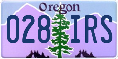 OR license plate 028IRS