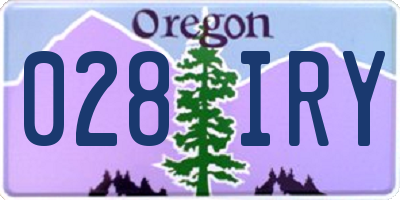 OR license plate 028IRY