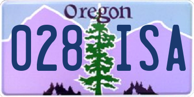 OR license plate 028ISA