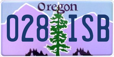 OR license plate 028ISB