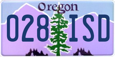 OR license plate 028ISD