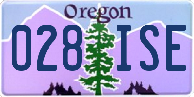 OR license plate 028ISE