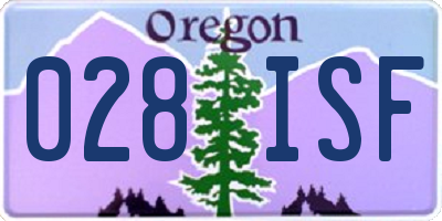 OR license plate 028ISF
