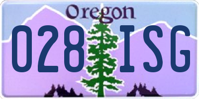OR license plate 028ISG