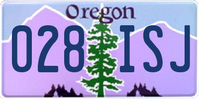 OR license plate 028ISJ