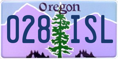 OR license plate 028ISL